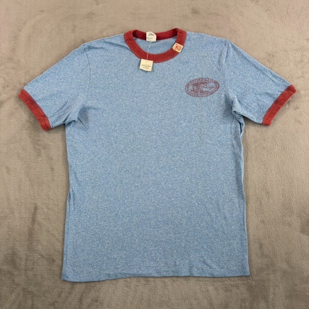 Vintage Y2K Abercrombie & Fitch Parks Recreation Ringer T-Shirt Blue Men XL NWT